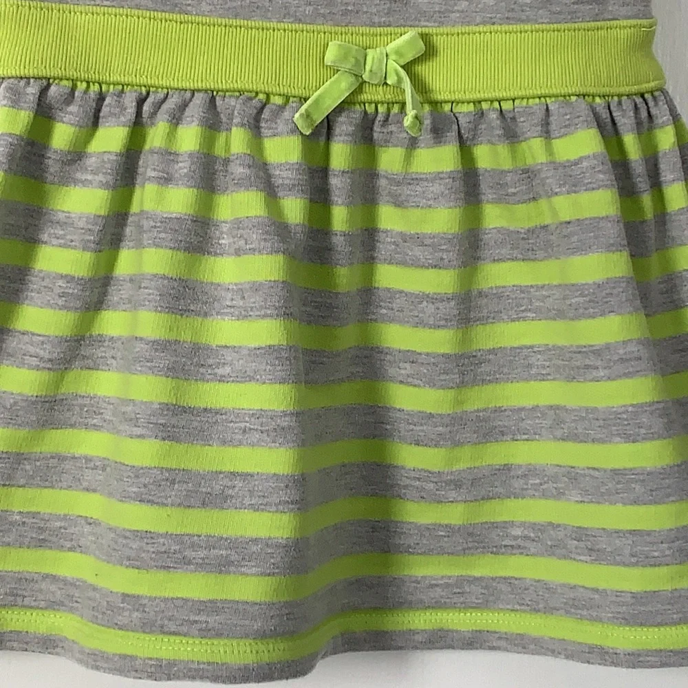 Gap 5 Girls Gray & Neon Green Knit Dress EUC